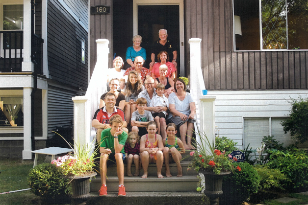 All of the whānau together. Back row, Rosalie and Donald. Fourth row, Marilyn, Rewi and Dorothy. Third row, Katherine, Nepeya, Peter, Oliver, Judith and Leanne. Second row, Ian and Evan. Front row, Kalan, Kirianne, Kara and Maren. 