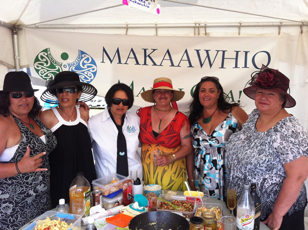 Dressed for the races. From left, Rachel Forsyth, Marie Mahuika-Tahuaroa, Julie Zwies, Maria Russell, Pari Mahuika, Helen Rasmussen.