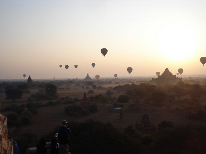 Hot air balloons over Bagan. 