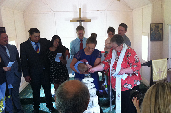The christening at St Peter’s Church Jacobs River of Beau Jack and Nixon Paitoto Condon.