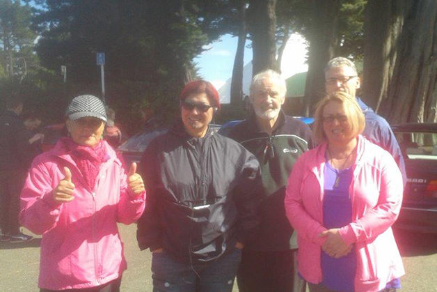 Whānau who went along to support the Alzheimers walk at Queens Park, Invercargill.